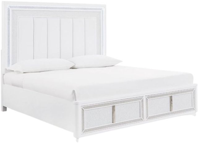 Signature Design by Ashley® Chalanna White California King Upholstered Storage Panel Bed-3