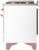 Ilve® Majestic III 60" White Pro Style Dual Fuel Natural Gas Range with Triple Glass Door and Copper Trim-4