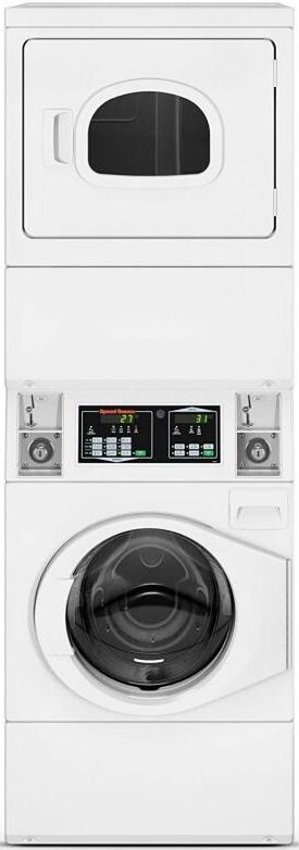 Speed Queen® Commercial 3.4 Cu. Ft. Washer, 7.0 Cu. Ft. Dryer White Stack Laundry-0