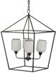 A & B Home Black Square Iron Glass Chandelier-0