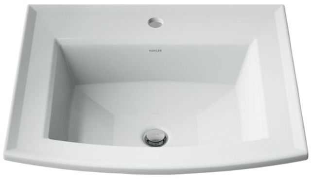 Kohler Archer® Ice Grey 22.75" Single-hole Rectangular Drop-In Bathroom Sink-4