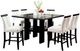 Furniture of America® Luminar II 7-Piece Black Counter Height Dining Set with White Side Chair -0