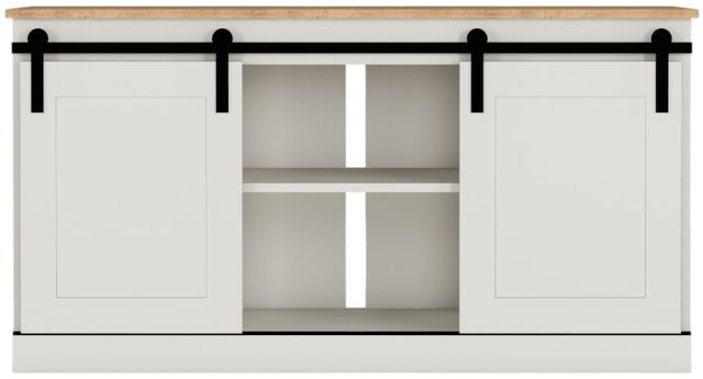 Perdue Woodworks Big Chester Rockport White Saratoga Pine Top 2-Door TV Media Console-1