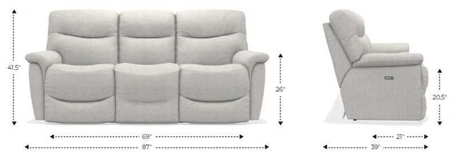 La-Z-Boy® James Mocha Power Reclining Sofa with Headrest-2