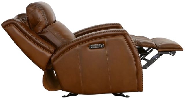 Flexsteel® Mustang Rust Leather Power Gliding Recliner with Power Headrest-1