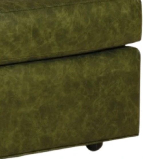 Smith Brothers Customizable 516 Leather Ottoman with Casters -2
