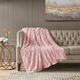 Olliix by Madison Park Zuri 1 Blush Oversized Faux Fur Throw-1