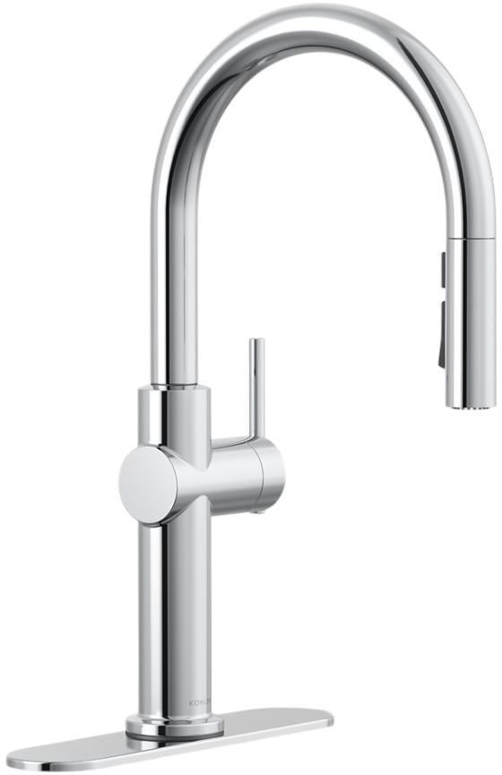 KOHLER® Crue® Polished Chrome Kitchen Sink Faucet with Three-Function Sprayhead-0