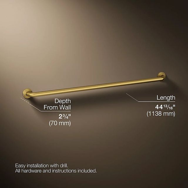 KOHLER® Traditional Vibrant Brushed Moderne Brass 42" Grab Bar-2