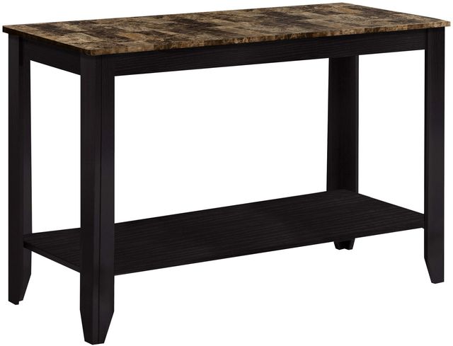 Monarch Specialties Inc. Espresso Marble Top 44"L Accent Table-0