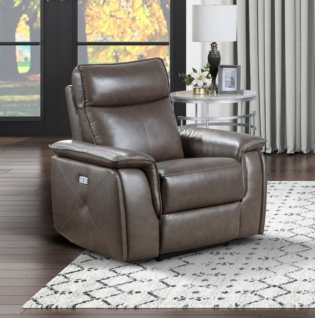 Homelegance® Maroni Brown Power Recliner with Power Headrest-1