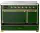 Ilve® Majestic III 48" Emerald Green Pro Style Induction Range with Solid Door and Brass Trim-2