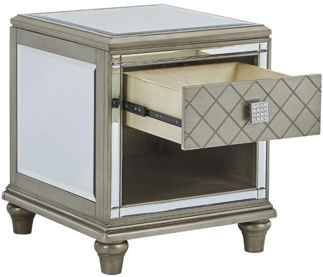 Signature Design by Ashley® Chevanna Mirror Top End Table with Platinum Base -2