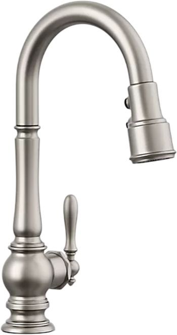 KOHLER® Artifacts® Vibrant Stainless 16" Kitchen Sink Faucet with 3-Function Sprayhead-0