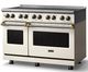 Viking® 5 Series 48" Pure White Pro Style Induction Range with Brushed Brass Trim-3