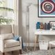 Mazin Furniture Lambart Satin Nickel/Glass Floor Lamp-1