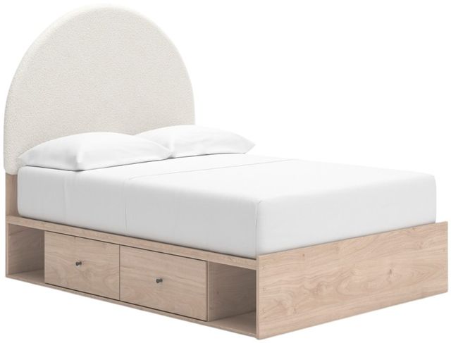 Signature Design by Ashley® Arloster Tan/White Youth Full 4-Drawer Upholstered Storage Panel Bed-1