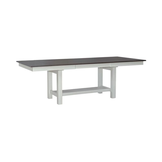 Liberty Furniture Brook Bay 5-Piece Carbon Gray/Textured White Trestle Dining Set-2