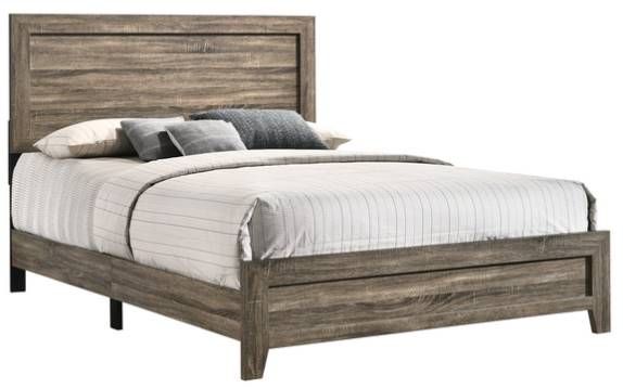 Bernards Louis Taupe Full Panel Bed-0