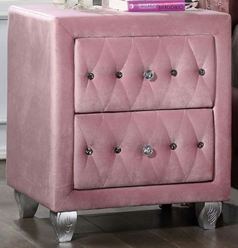 Furniture of America® Zohar Pink Nightstand-0
