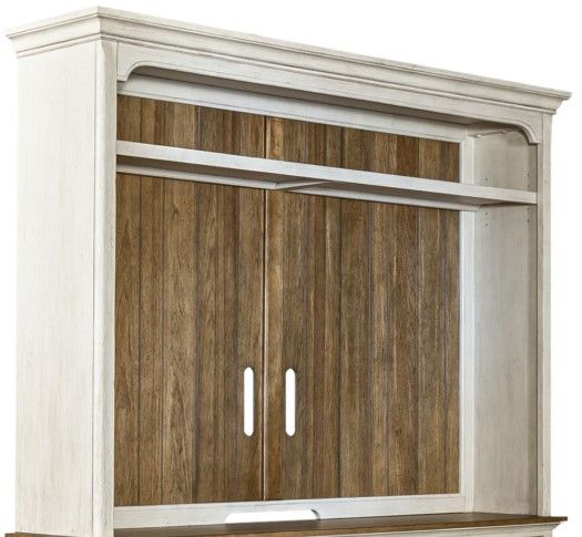 Liberty Furniture Reimagined Antique White/Chestnut Entertainment Center-2