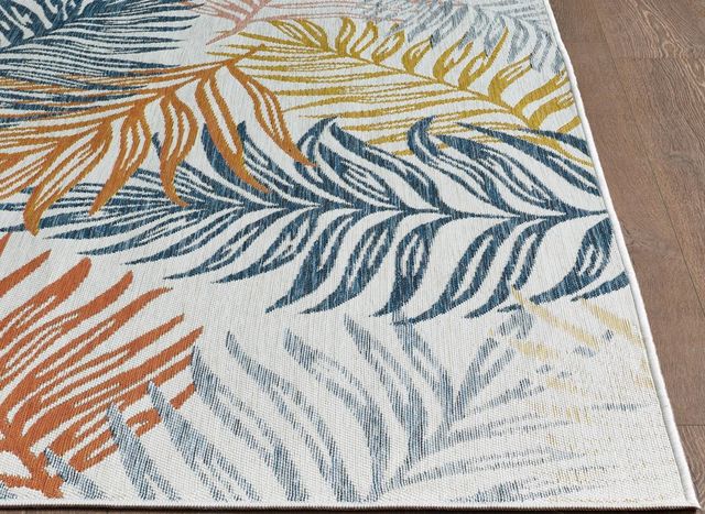 KAS Rugs Dahlia Blue/Rust Palms 5'x7' Area Rug-4