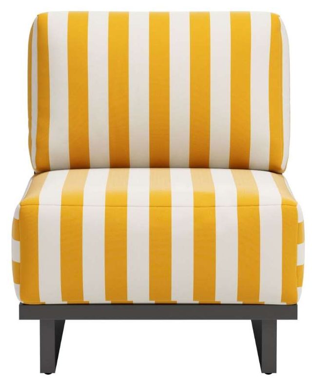 Zuo® Modern Shoreline Black/White/Yellow Aluminum Fabric Outdoor Accent Chair-1