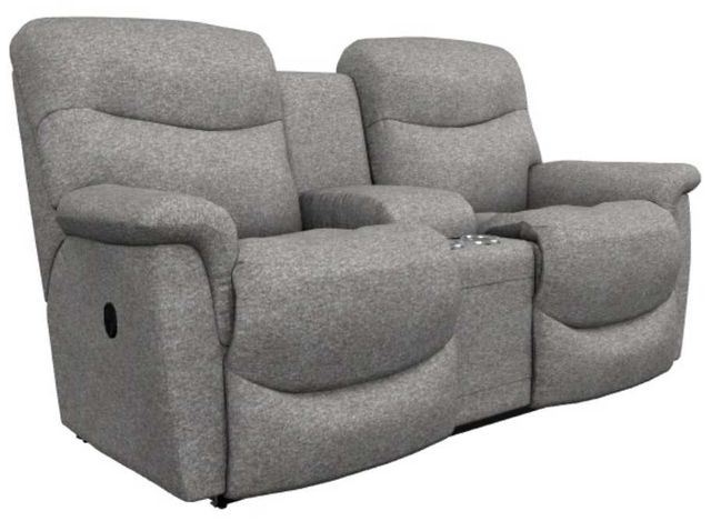 La-Z-Boy® James Smoke Manual Reclining Loveseat with Console-0