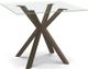 Amisco Customizable Asterisk Clear Glass Square Table with Starburst Stand-0