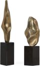 Uttermost® Fluid Geometry 2-Piece Antiqued Gold/Black Sculpture Set-0