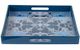 A & B Home 2-Piece Blue/White Decorative Square Trays-1