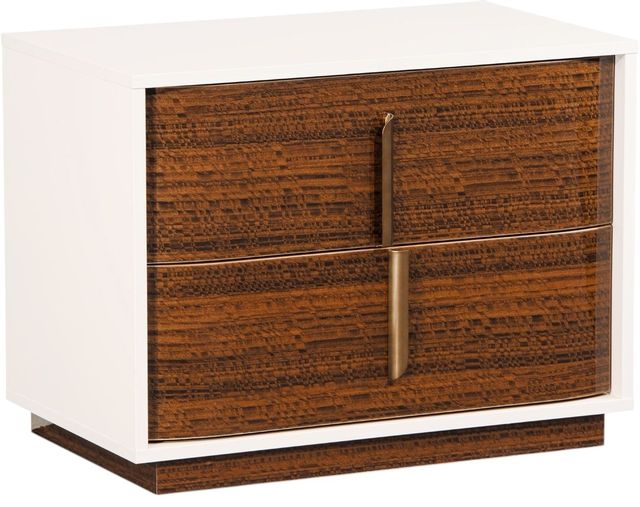 Michael Amini® Pavira Taupe/Walnut 2-Drawer Nightstand-0