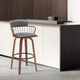 Armen Living Willow Gray/Walnut Swivel Counter Stool-4