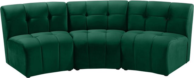 Meridian Furniture Limitless 3-Piece Green Velvet Modular Sectional-0