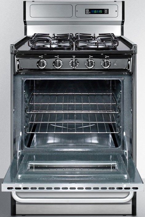 Summit® 24" Stainless Steel Freestanding Gas Range-1