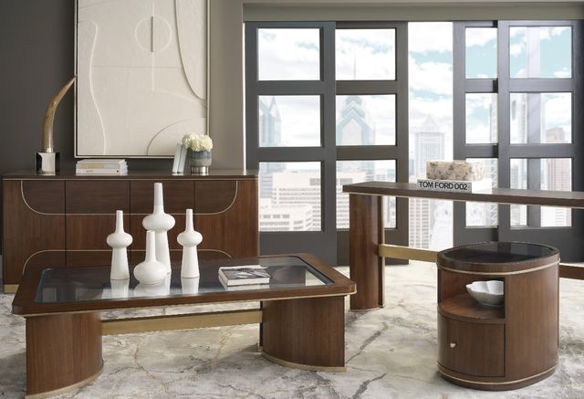 Hooker® Furniture Melange Contours Dark Walnut Console Table-1