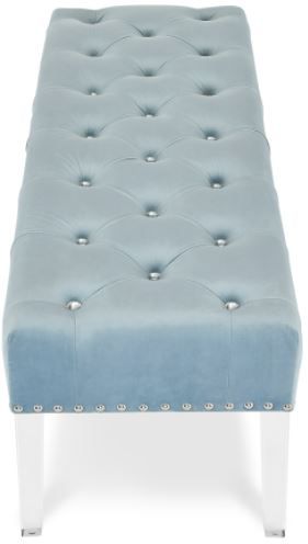 New Classic® Home Furnishings Vivian Light Blue Velvet Bench-2