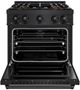 ZLINE 30" 4.2 cu. ft. Classic Gas Range with 4 Burner DuoPro™ Cooktop and Convection Gas Oven in Black Stainless Steel-1