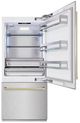 ZLINE Autograph Edition 36" 19.8 Cu. Ft. Satin Stainless Steel Built-In Bottom Freezer Refrigerator with Champagne Bronze Accents-3