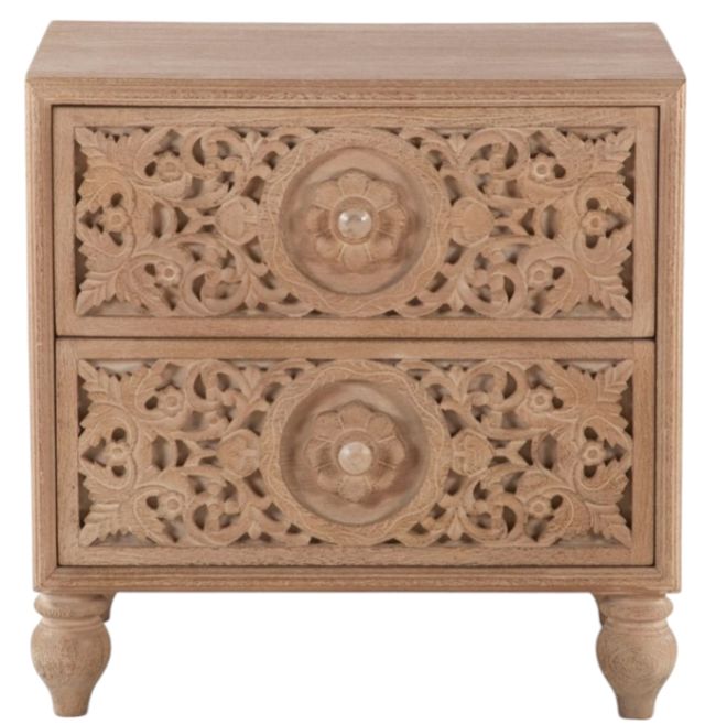 Home Trends & Design Taj Whitewash Nightstand-1