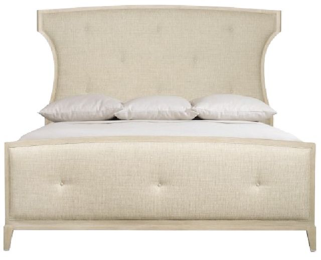 Bernhardt East Hampton Beige/Cerused Linen King Upholstered Panel Bed-2