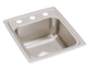 Elkay Lustertone® Lustrous Satin 15" x 17" 3-Hole Single Bowl Drop-in Bar Sink-0