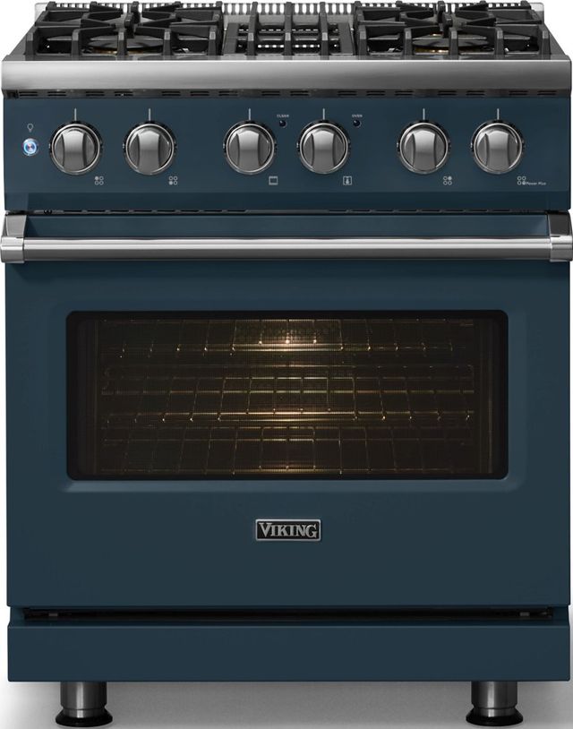 Viking® 5 Series 30" Squall Pro Style Dual Fuel (NG) Range with Polished Chrome Trim-2