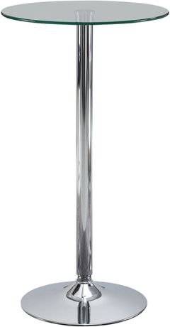 Coaster® Glass Top Round Bar Table with Chrome Base 