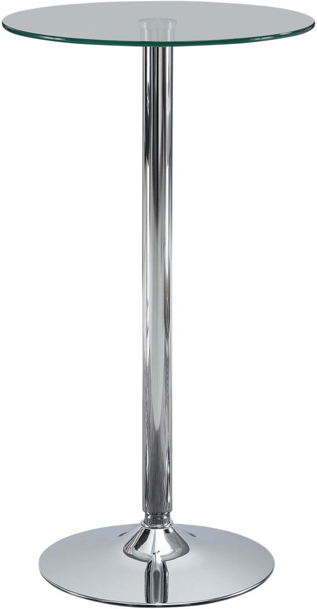 Coaster® Glass Top Round Bar Table with Chrome Base 