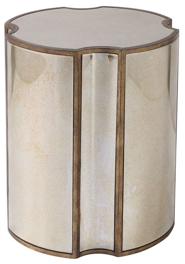 Uttermost® Harlow Antique Mirror Accent Table with Antique Brass Accents-3