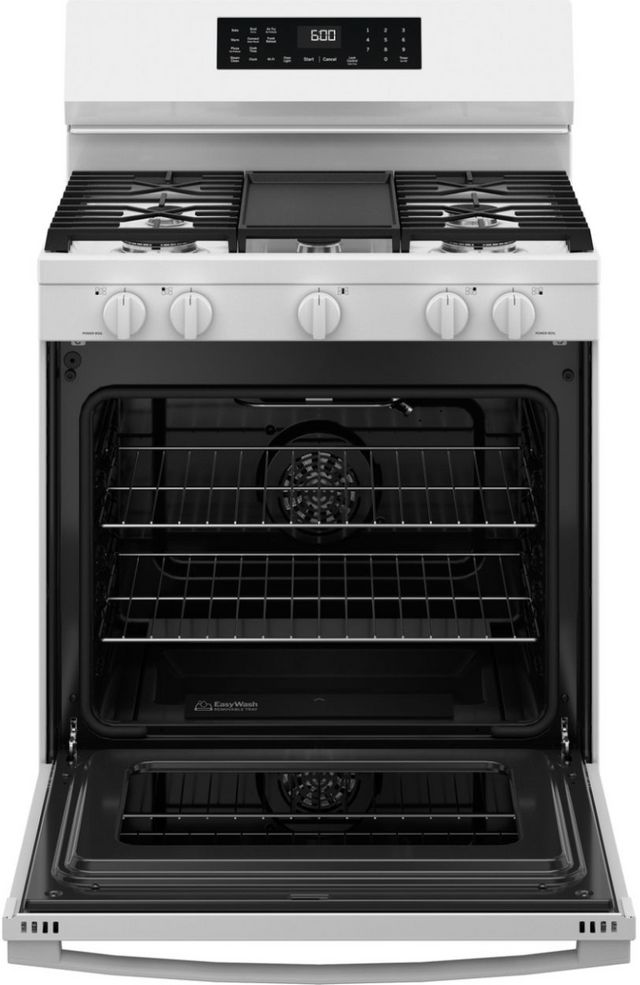 GE® 30'' White Freestanding Gas Range-2