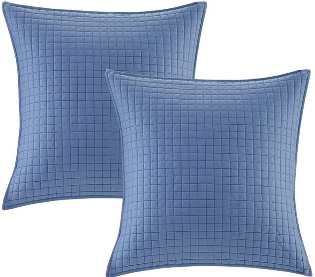 Olliix by Urban Habitat Rochelle 7 Piece Blue Full/Queen Cotton Reversible Comforter Set-2