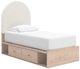 Signature Design by Ashley® Arloster Tan/White Twin Upholstered Panel Bed with 2-Drawer Storage-0