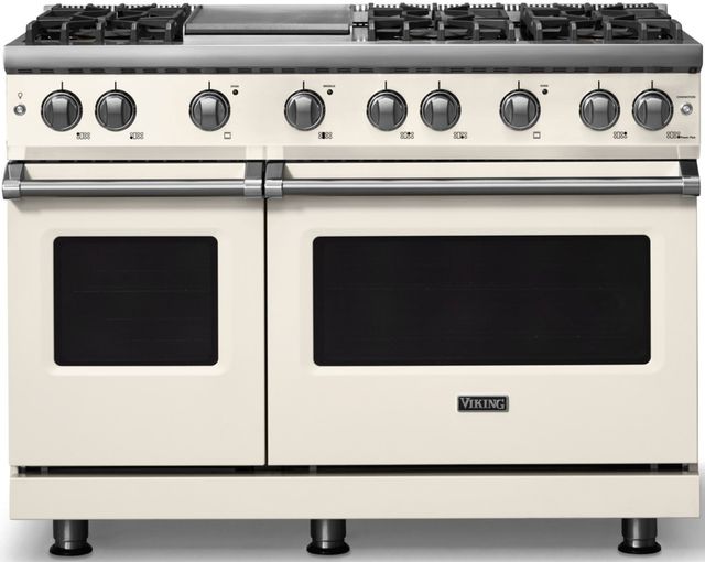 Viking® 5 Series 48" Pure White Pro Style Gas (LP) Range with Polished Chrome Trim-0